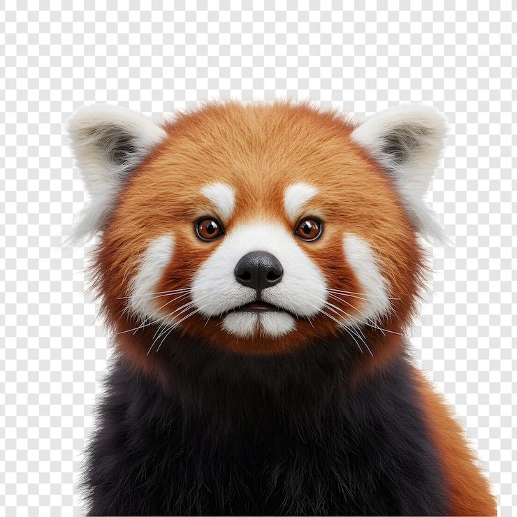 PSD close-up portrait of a red panda