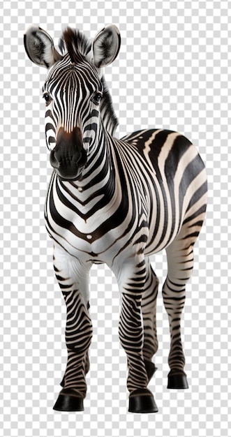 PSD close up portrait of zebra animal on transparent background