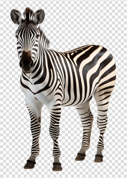 PSD close-up portret van een zebra op een doorzichtige achtergrond