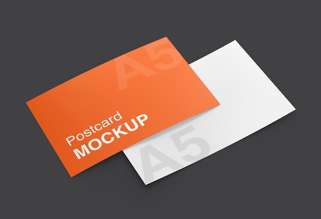 PSD close up on postcard mockup isolated