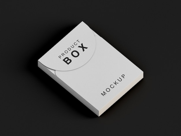 Close up on product box mockup isolated