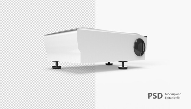 PSD close up on projector isolated