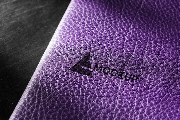 close-up of purple leather