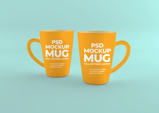 Close up on realistic mug mockup isolated