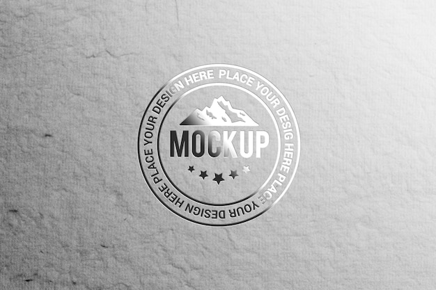 Close up on realistic style logo mockup