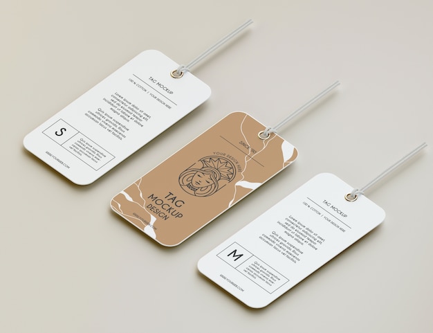 PSD close up on realistic tag mockup