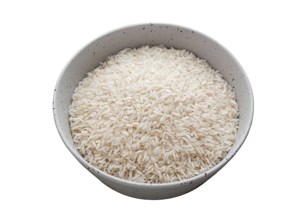 Close up on rice isolated
