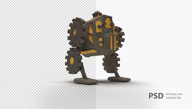 PSD close up on robot machine isolated