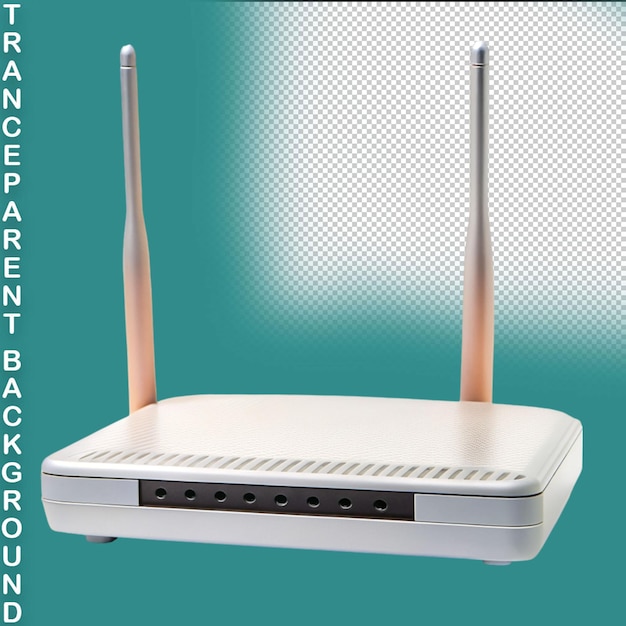 PSD close up di un router su uno sfondo trasparente