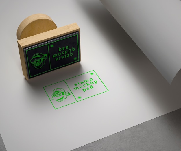 Close up on rubber stamp mockup