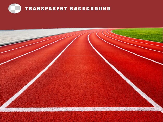 PSD close up of a running track with white line to use for on transparent background