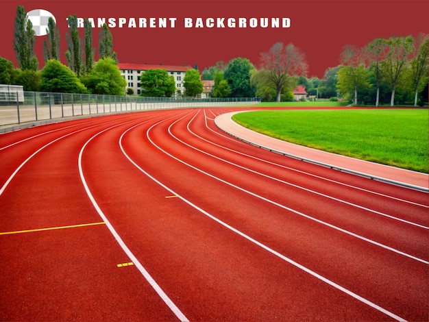 PSD close up of a running track with white line to use for on transparent background