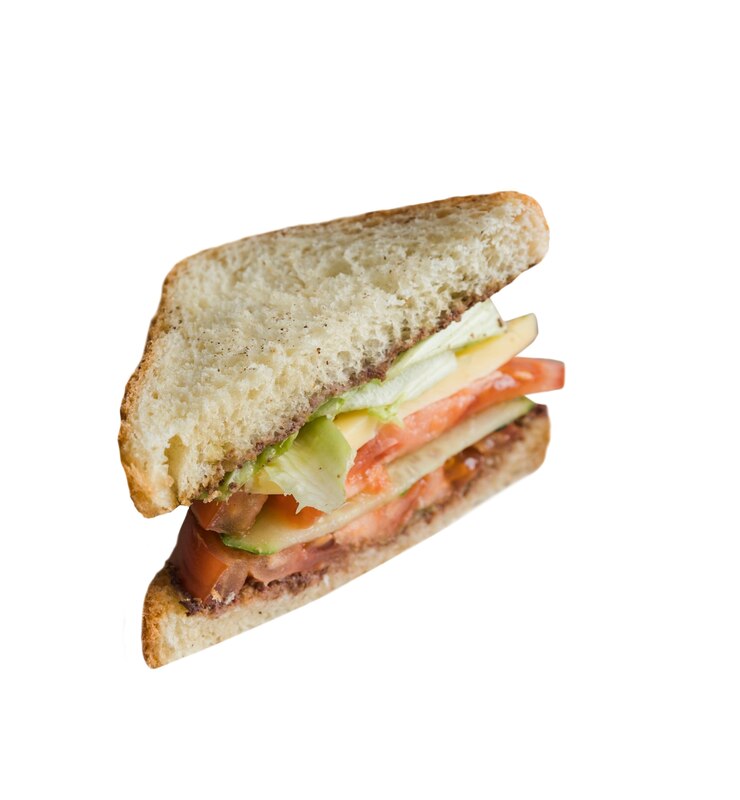 PSD close up on sandwich  isolated