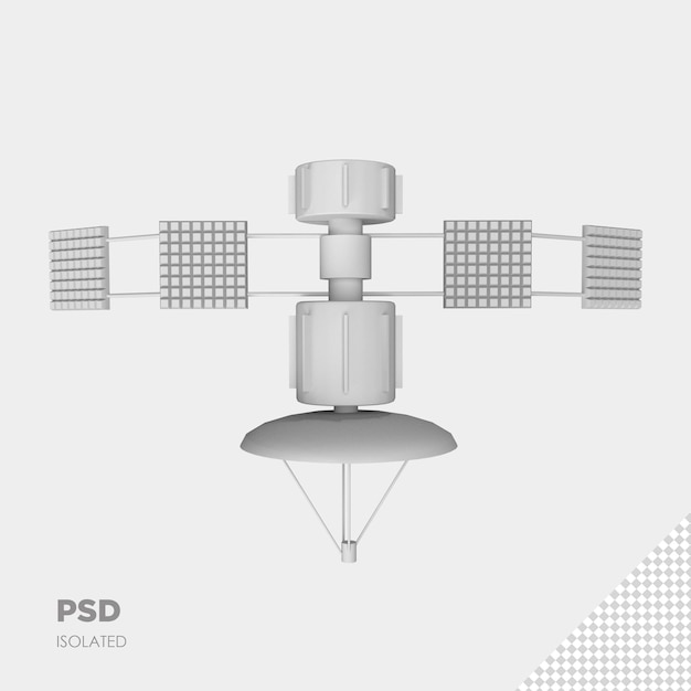 PSD primo piano su satellite 3d isolato premium psd