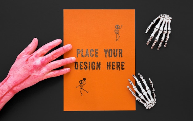 Close-up scary hand halloween concept