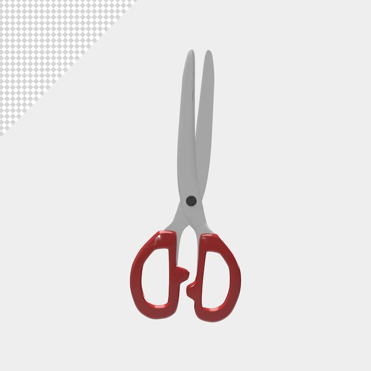 PSD close up on scissor isolated premium psd