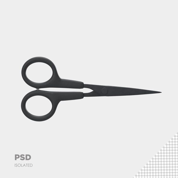 PSD はさみのクローズアップ3d分離プレミアムpsd