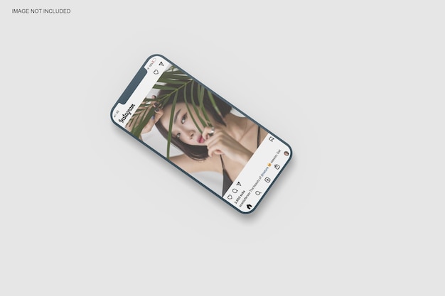 Close up on screen phone mockup isolated