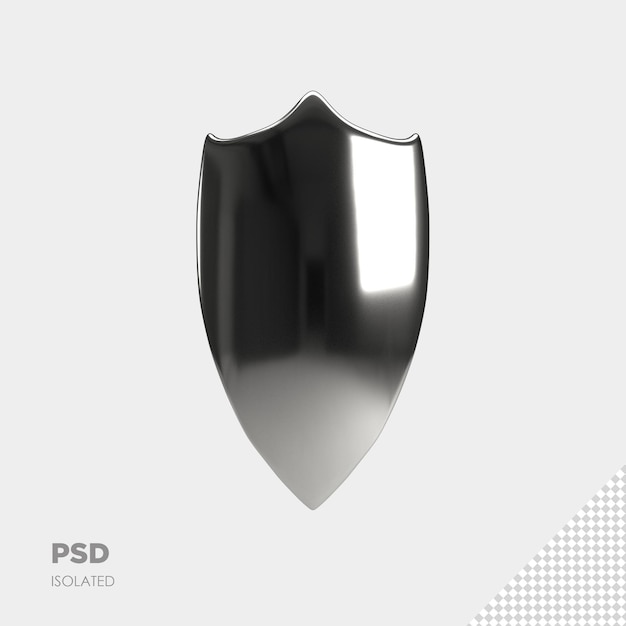 PSD close up on shield 3d isolated premium psd