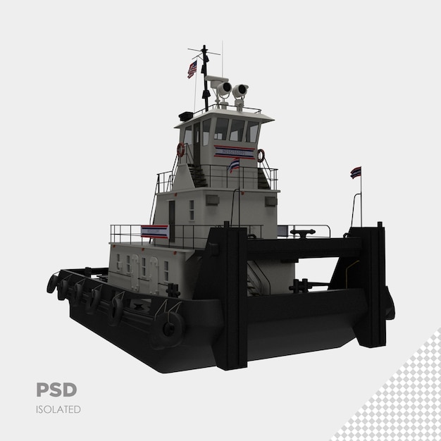船のクローズアップ3d分離プレミアムpsd