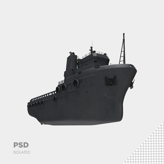 PSD close up on ship 3d isolated premium psd