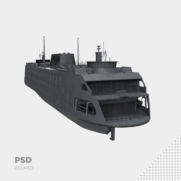 Close up on ship 3d isolated premium psd