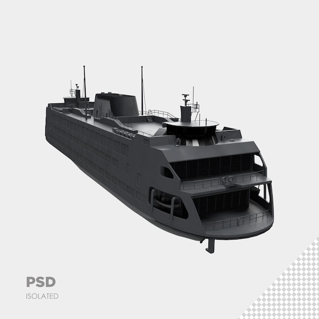 PSD close up on ship 3d isolated premium psd