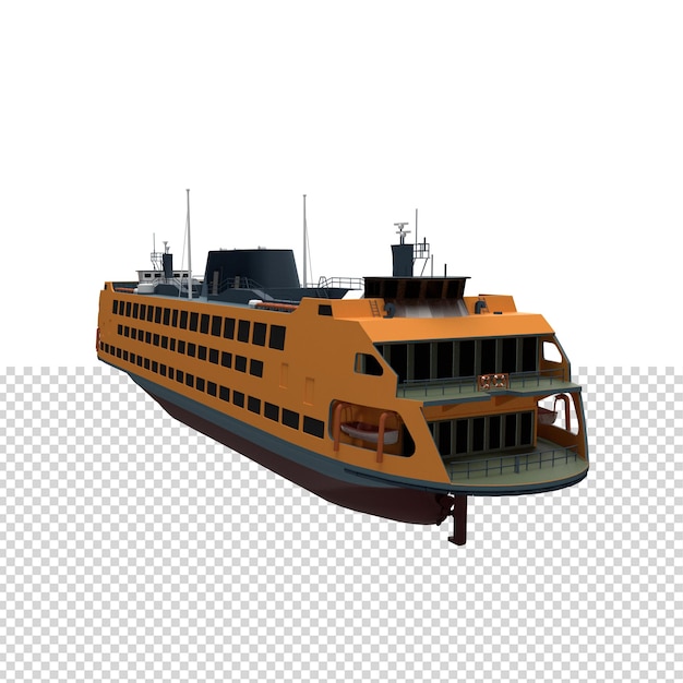 PSD close up on ship 3d isolated premium psd