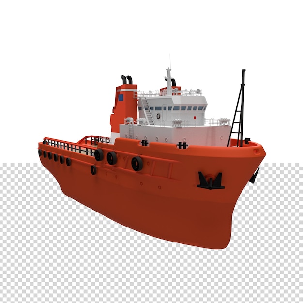 PSD close up on ship 3d isolated premium psd