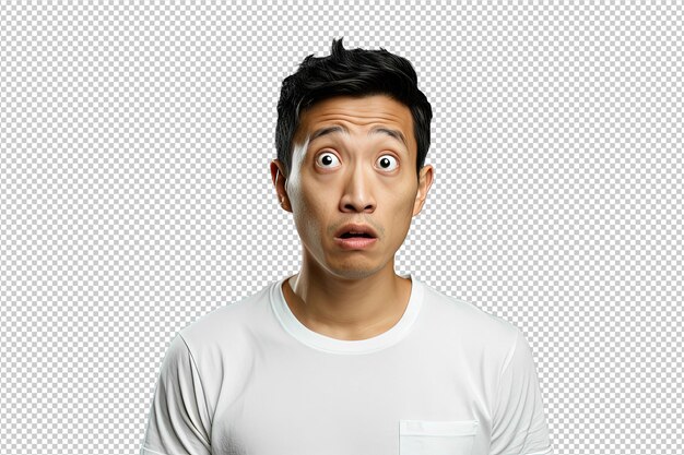 PSD close up of a shocked chinese man