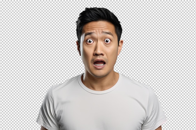 PSD close up of a shocked chinese man