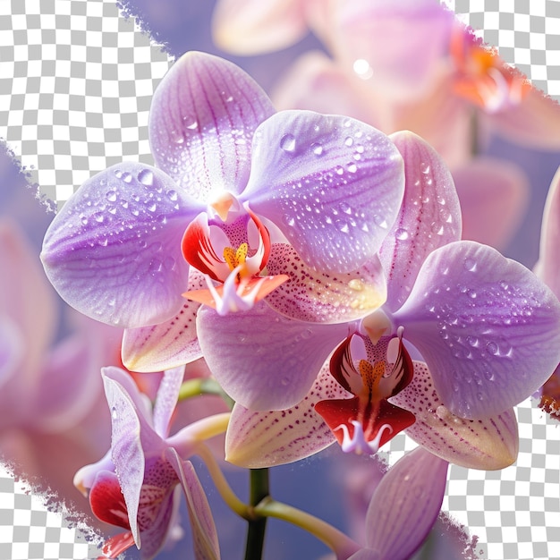 Close up shot of an orchid transparent background