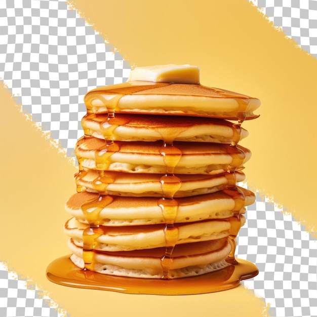 Close up shot of a stack of pancakes