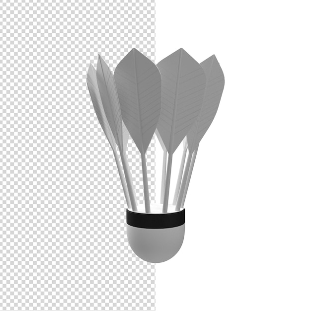 Close up on shuttlecock 3d isolated premium ps