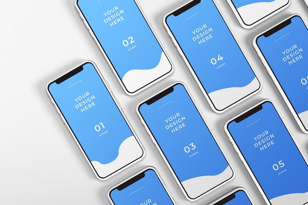 PSD close up of smart phones mockup