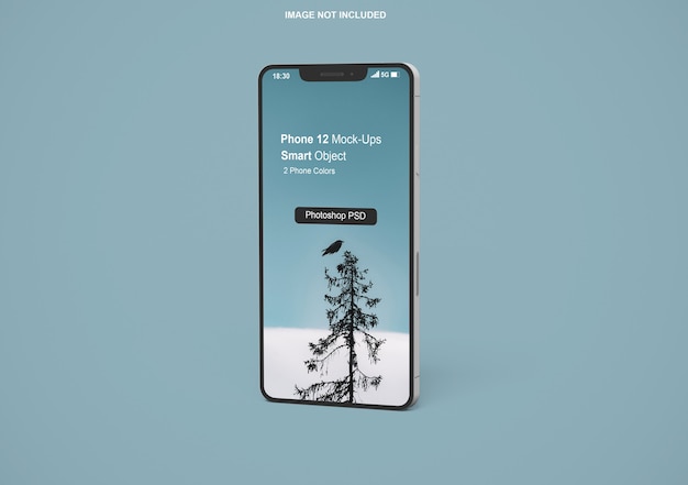 PSD close up on smartphone mockup isolated