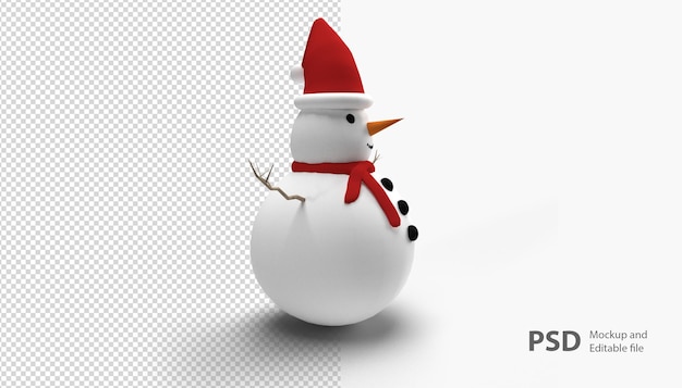 Close up on snowman Christmas isolated