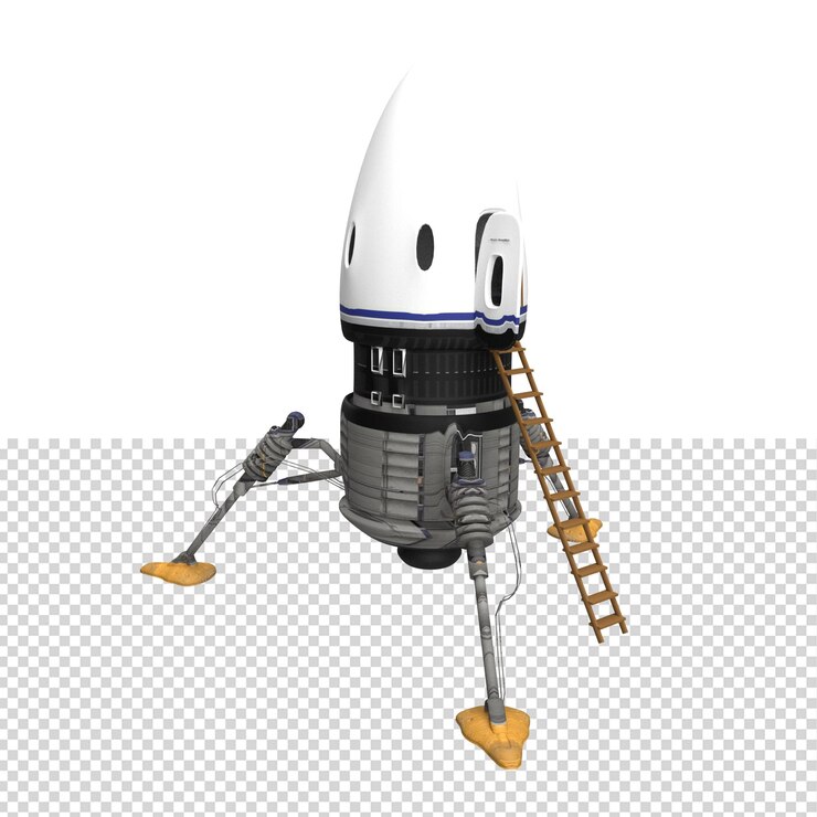 PSD close up on space robot 3d isolated premium psd