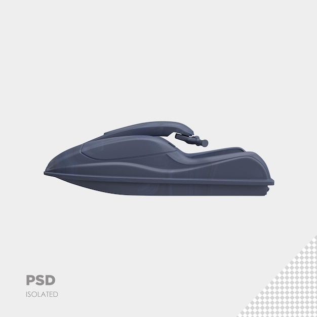 PSD close up on speed boat 3d isolated premium psd