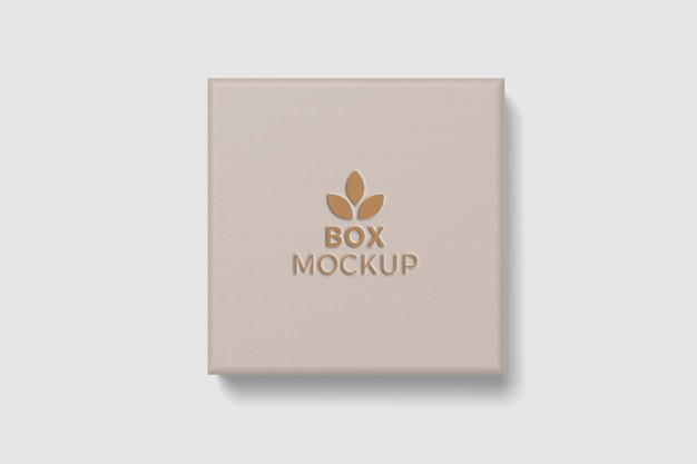 close up on square box mockup isolated