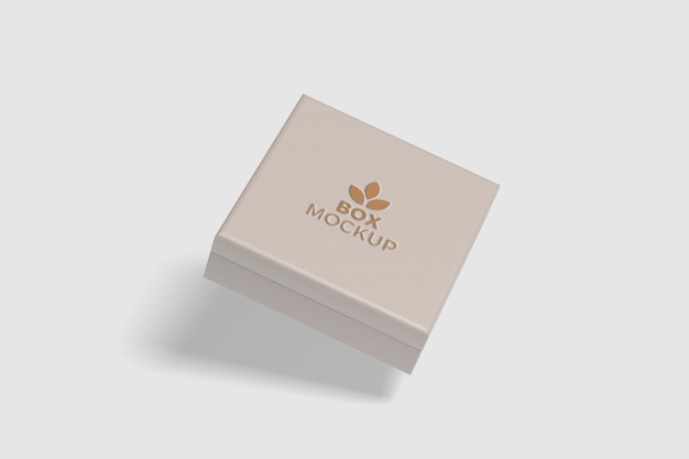 Close up on square box mockup isolated