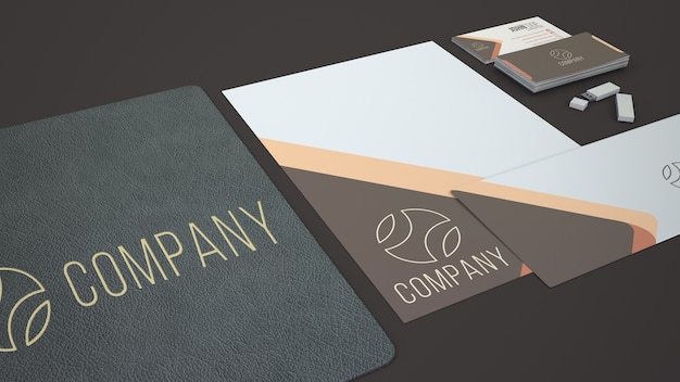 Close up of stationery showcase