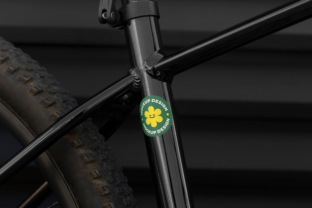 PSD close up sticker on bicycle