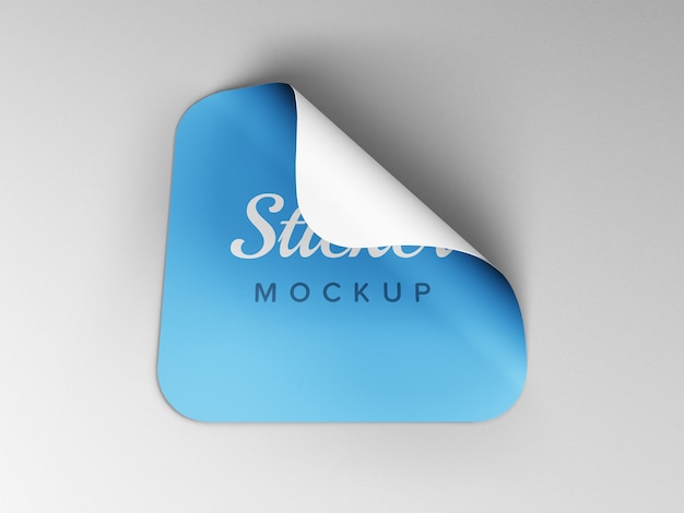 Close up on sticker mockup isolated