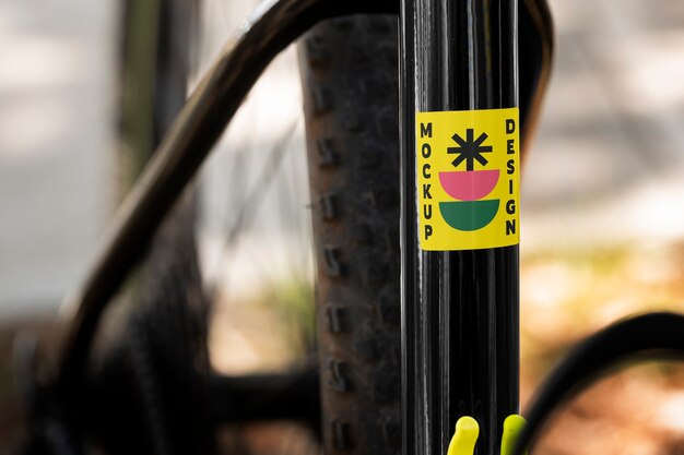 Close-up sticker op fiets