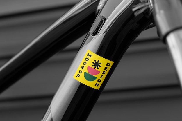 PSD close-up sticker op fiets