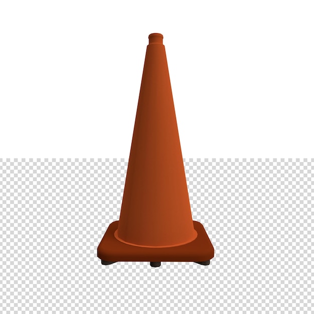 PSD close up on street cone isolated