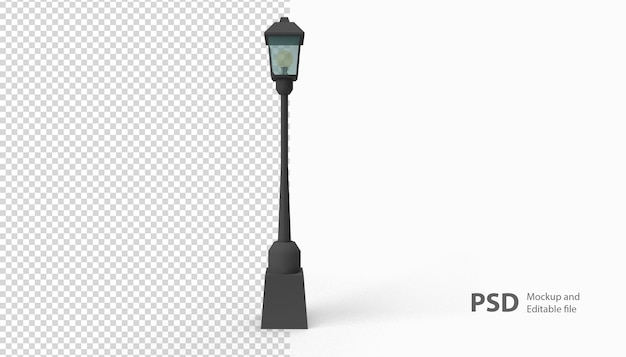 PSD close up on a street lamp rendering isolated