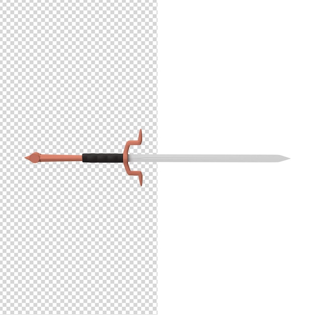 PSD close up on sword isolated premium psd