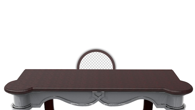 A close up of a table with a with transparent background